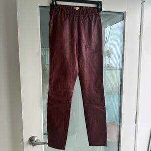 J Crew Leather Leggings, oxblood, sz 6 NWOT